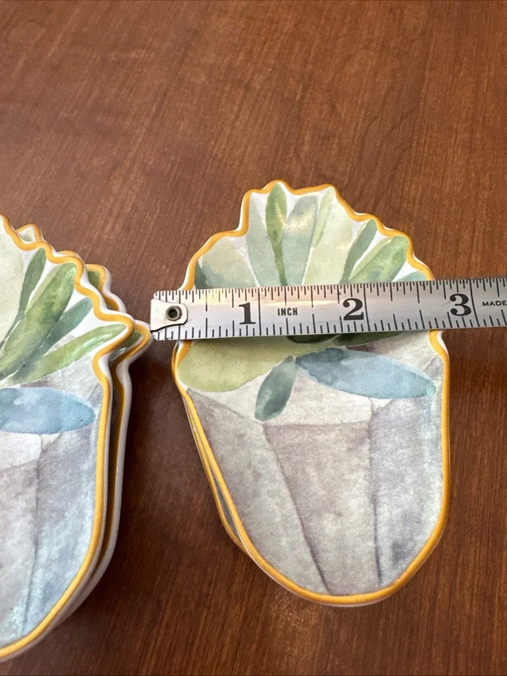 Set a four succulent design teabag holders